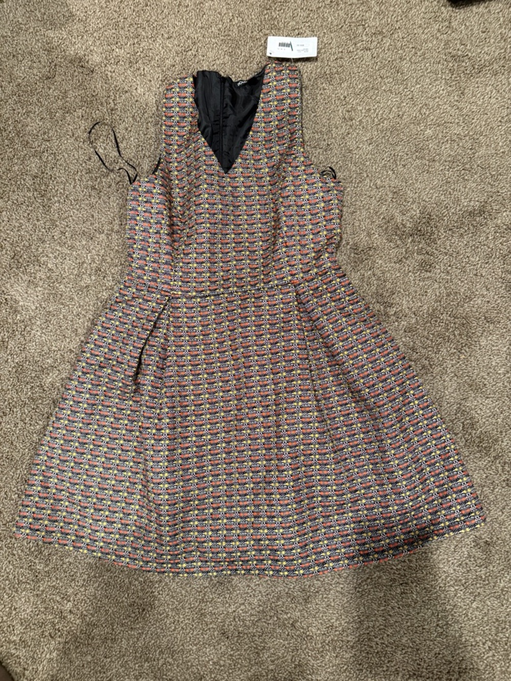 Double Zero Multicolor Tweed Midi Dress - Pink, Blue, Yellow